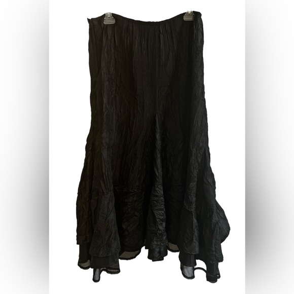 Formal Asymmetrical Black Flounced Skirt - Picture 3 of 4